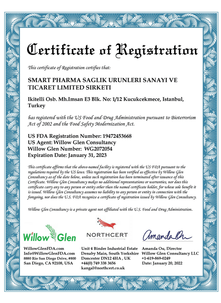 Certificates - Smart Pharma